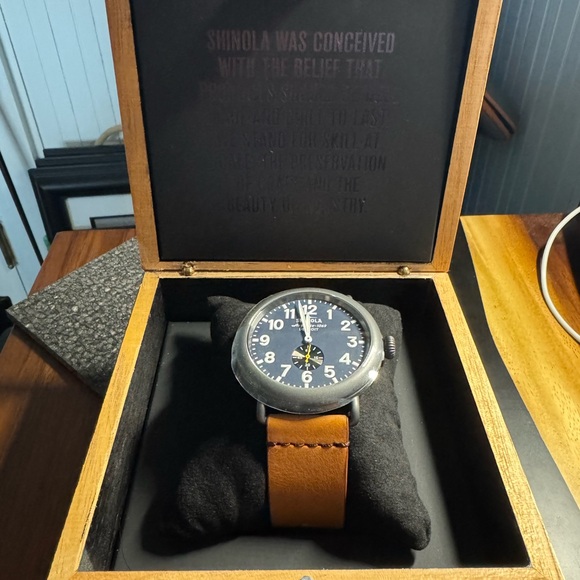 BRAND NEW: Shinola 47mm Brown Leather Strap Watch - Picture 5 of 7